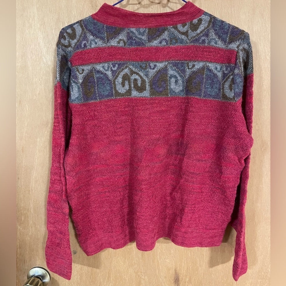 SOL- baby alpaca wool vintage v neck - Picture 2 of 4